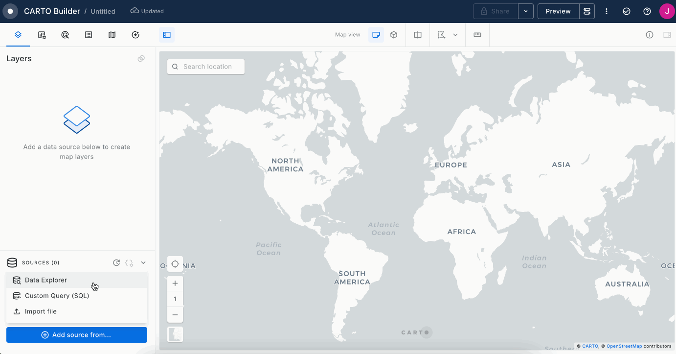 Example of CARTO Builder with Overture data