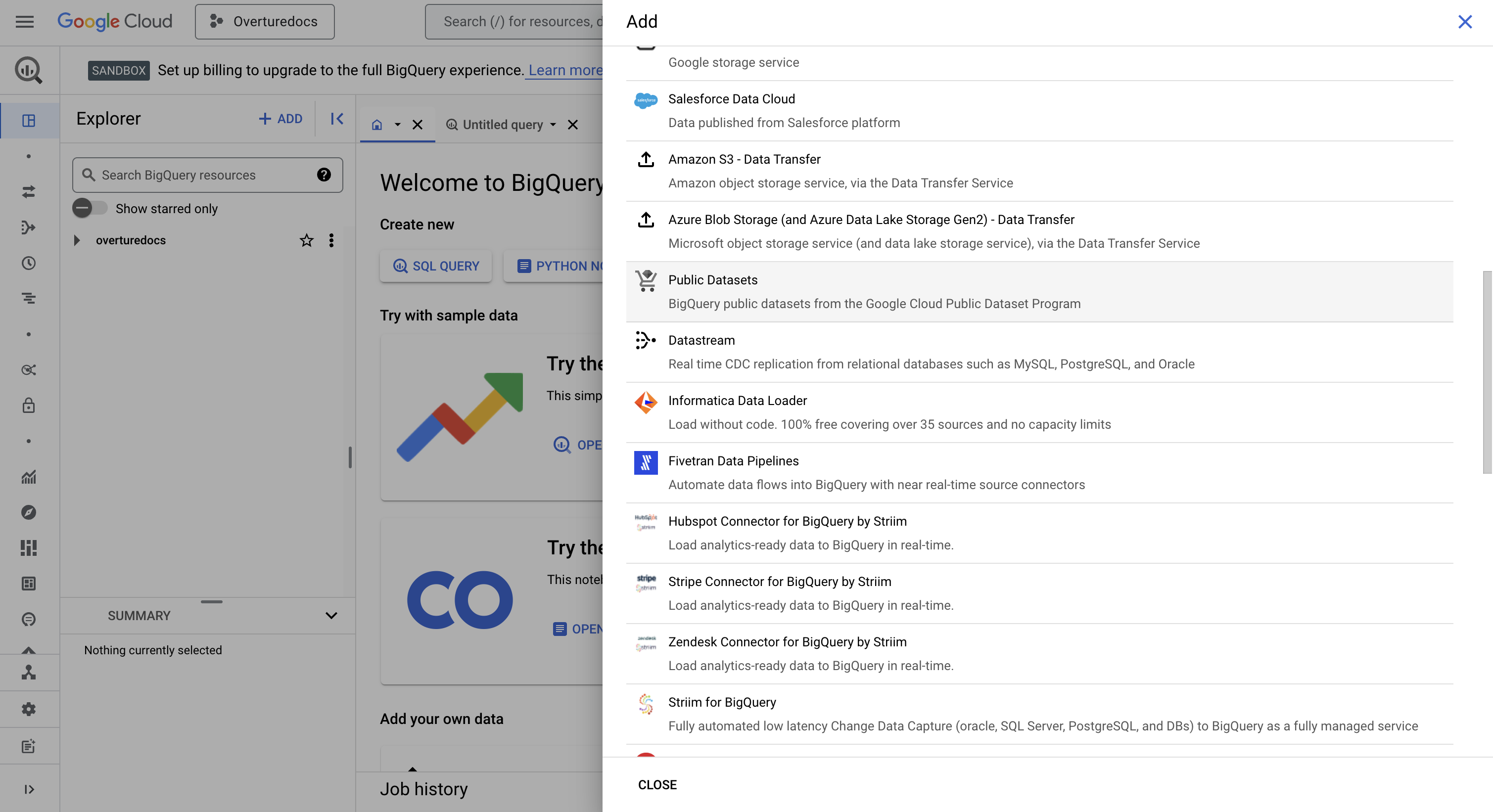 Overture data in Google Cloud