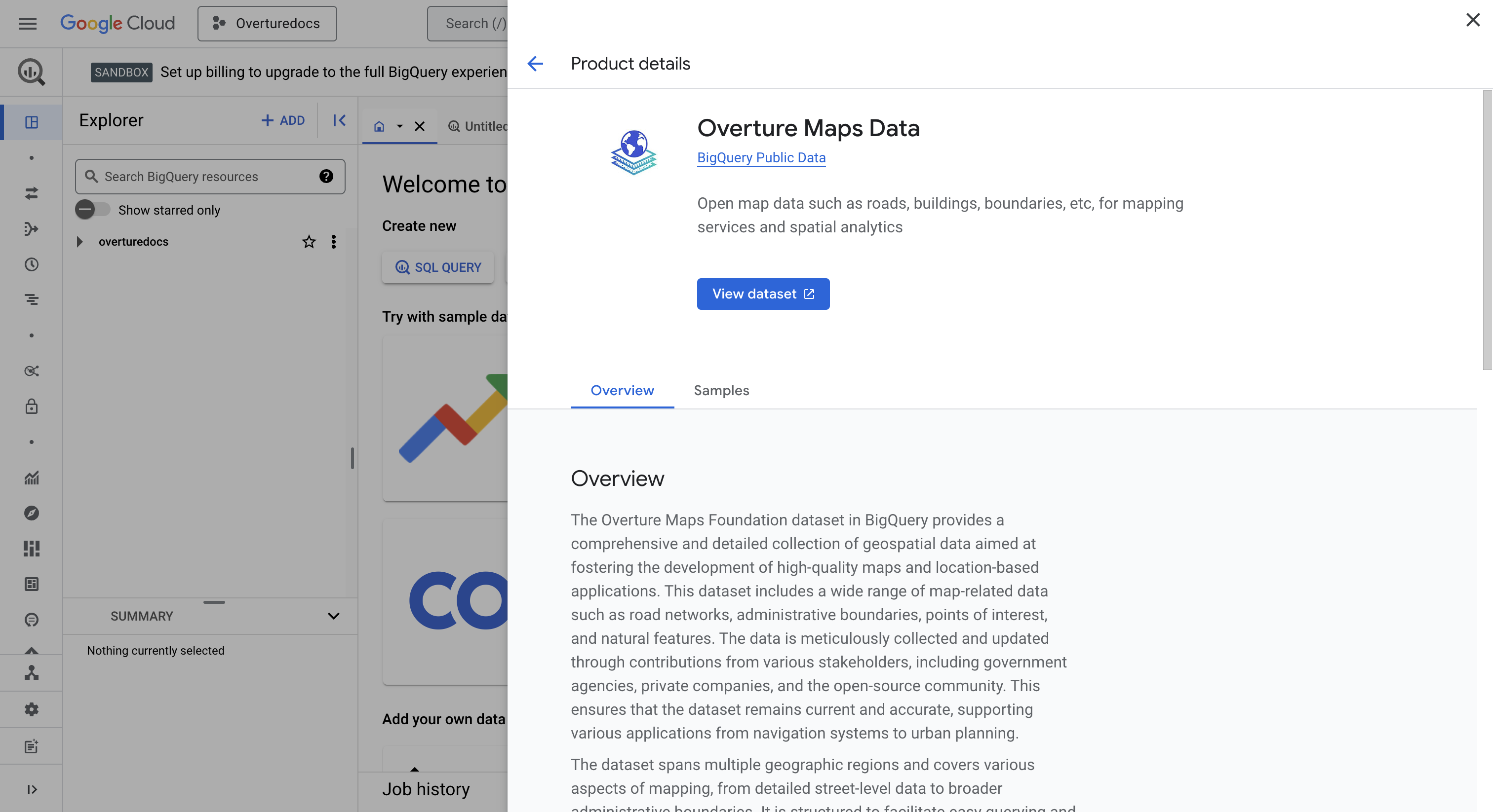 Overture data in Google Cloud