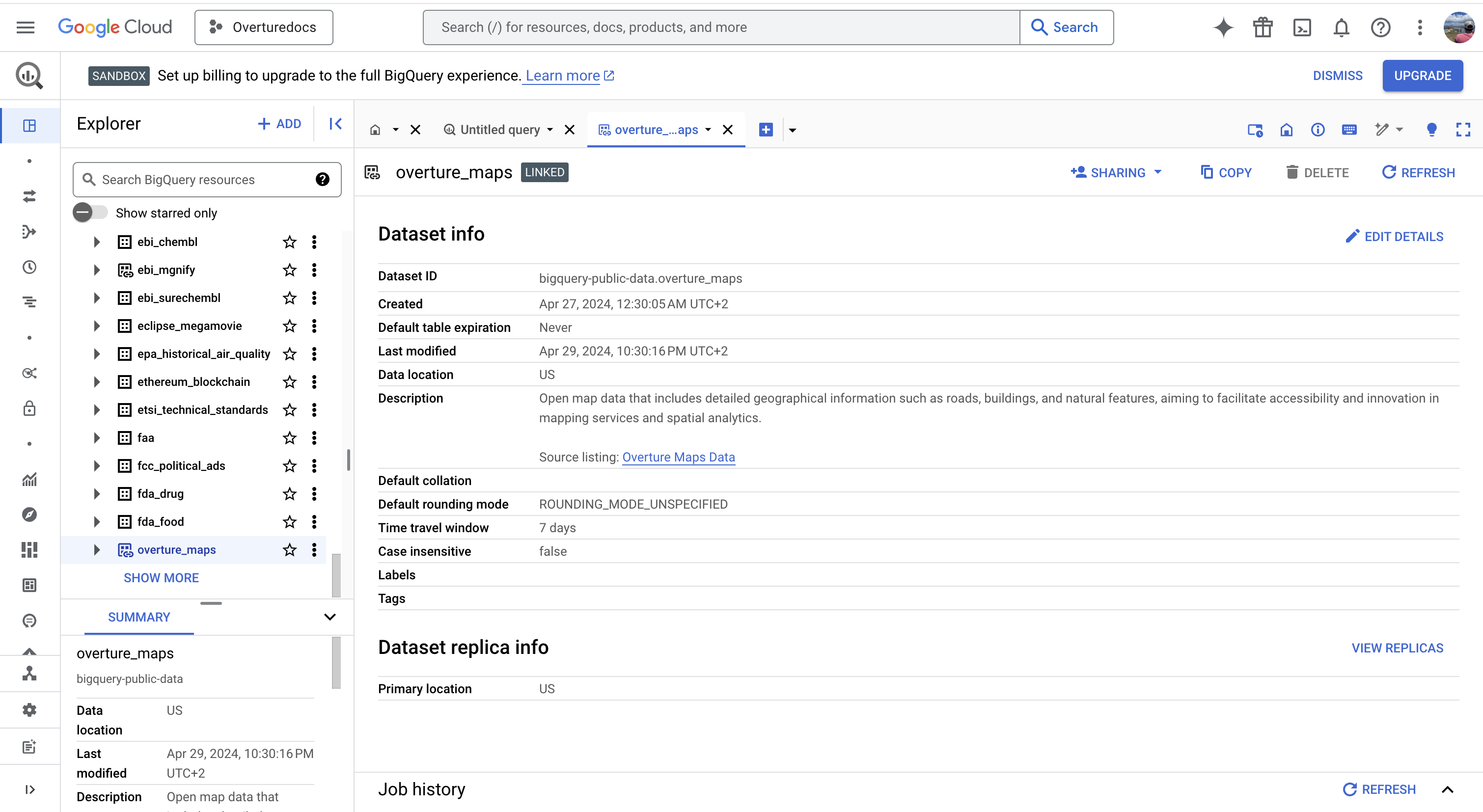 Overture data in Google Cloud