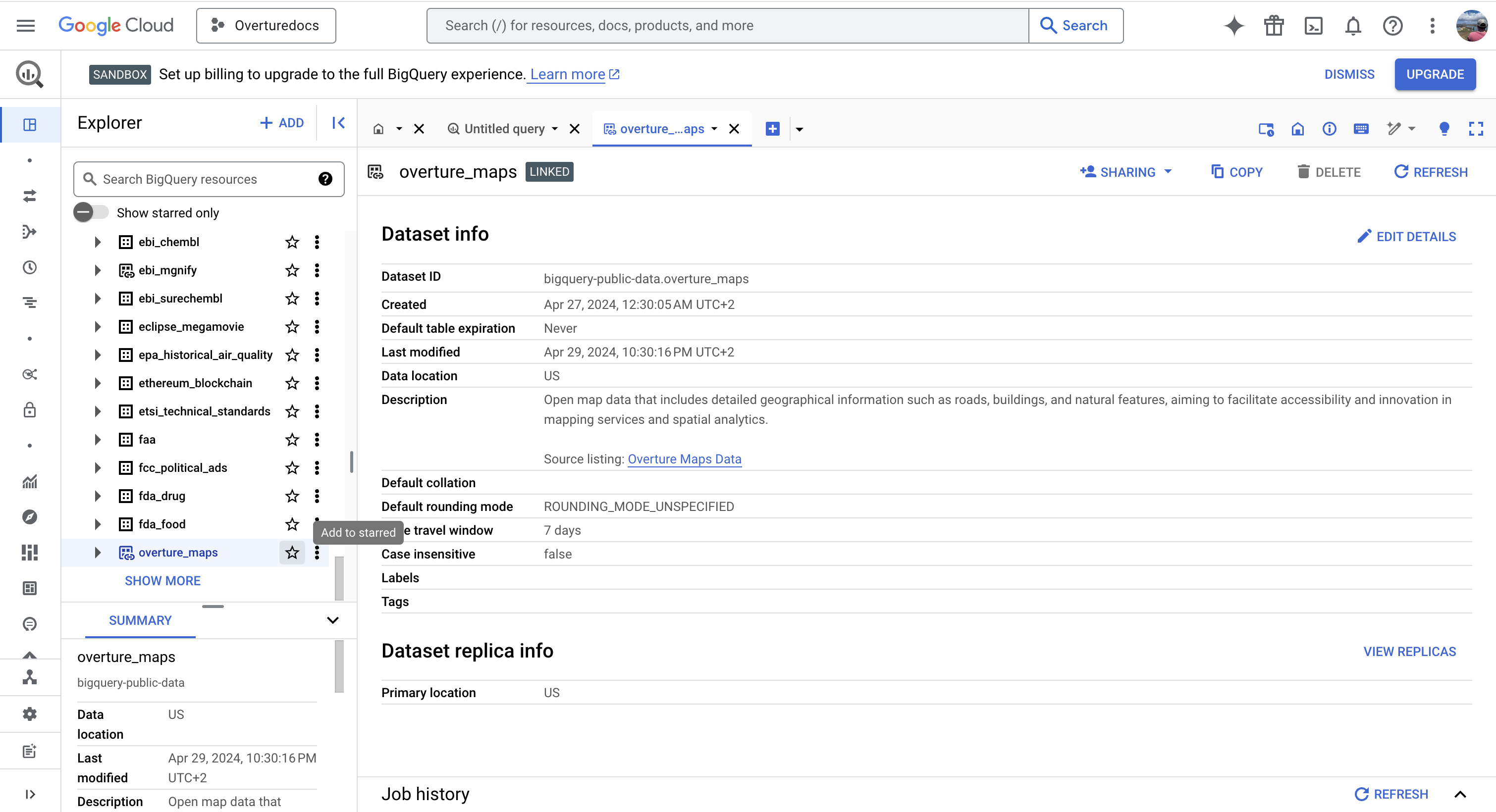 Overture data in Google Cloud