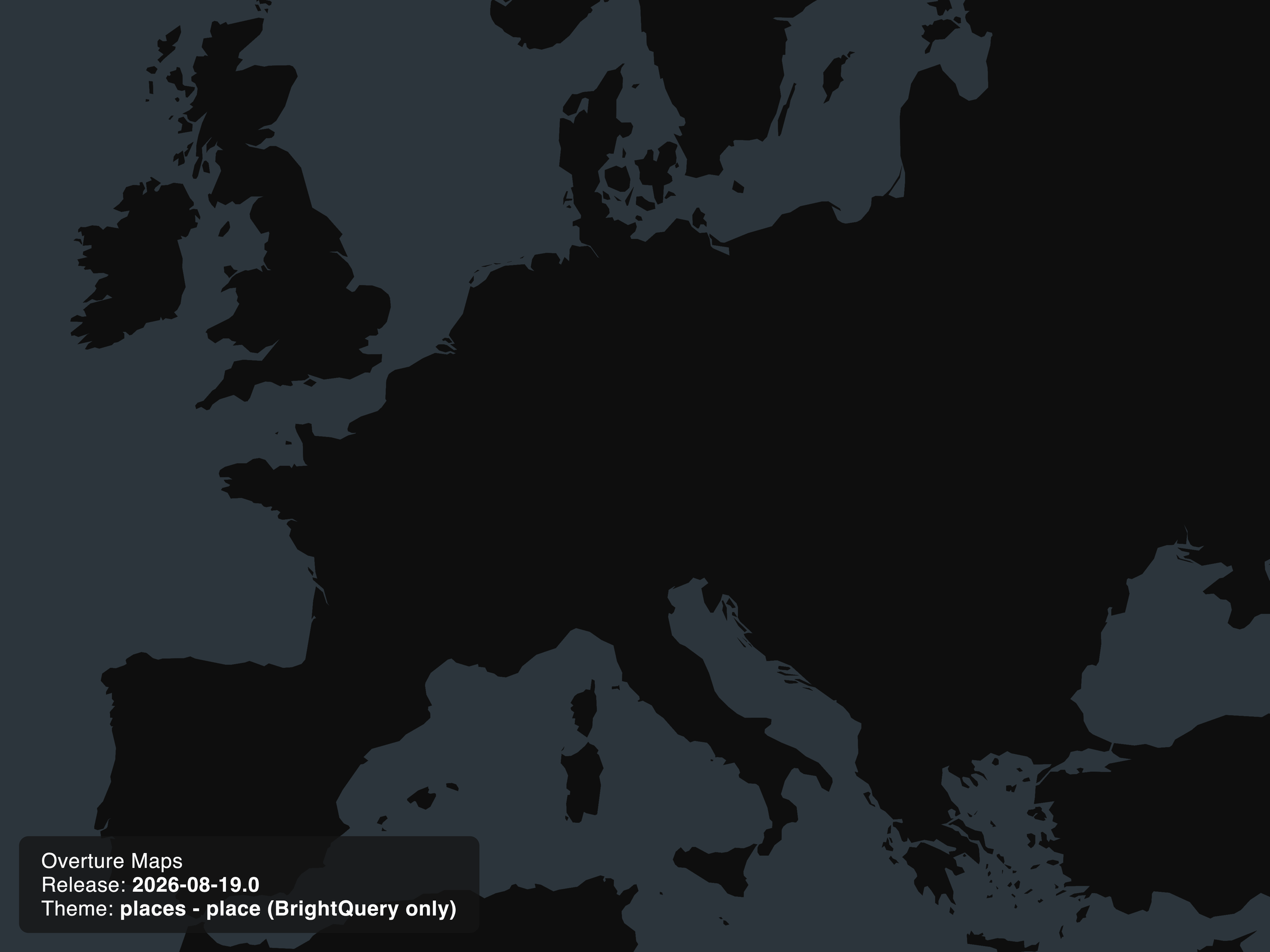 BrightQuery place density in Western Europe, August vs. September 2026